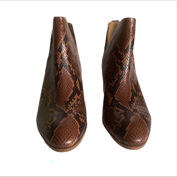 Franco Sarto Roar Snake Print Embossed Ankle Boots - Picture 6 of 11